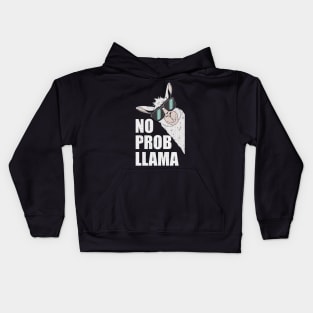 Funny LLama Lovers Gift - No Prob Llama Sayings Kids Hoodie